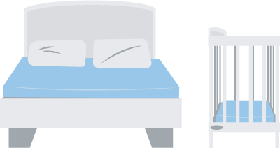Bed and crib