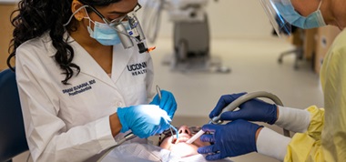 Dr. Suvarna Shivani working on a patient